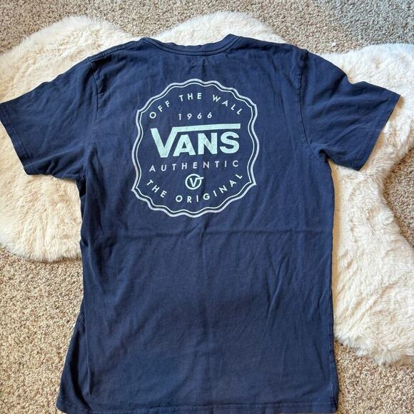 Vans t shirt, size Large, Blue & Teal writing, Classic Style - Picture 2 of 4